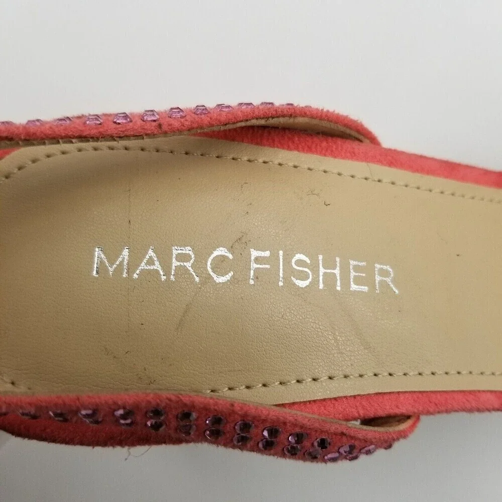 Marc Fisher‎ Women Pink Rhinestone Betila Heel sandals 9.5